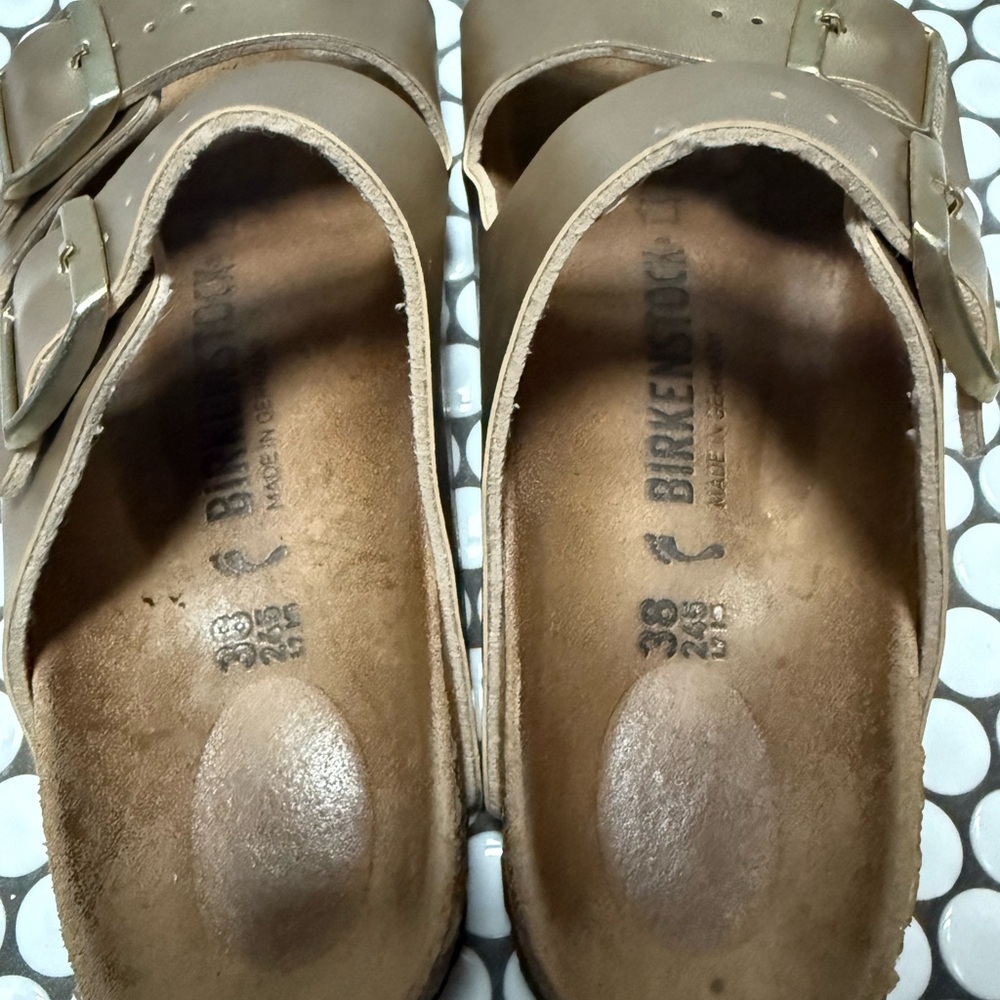 Birkenstock Two-Strap Sandals in Metallic Bronze - Picture 2 of 3